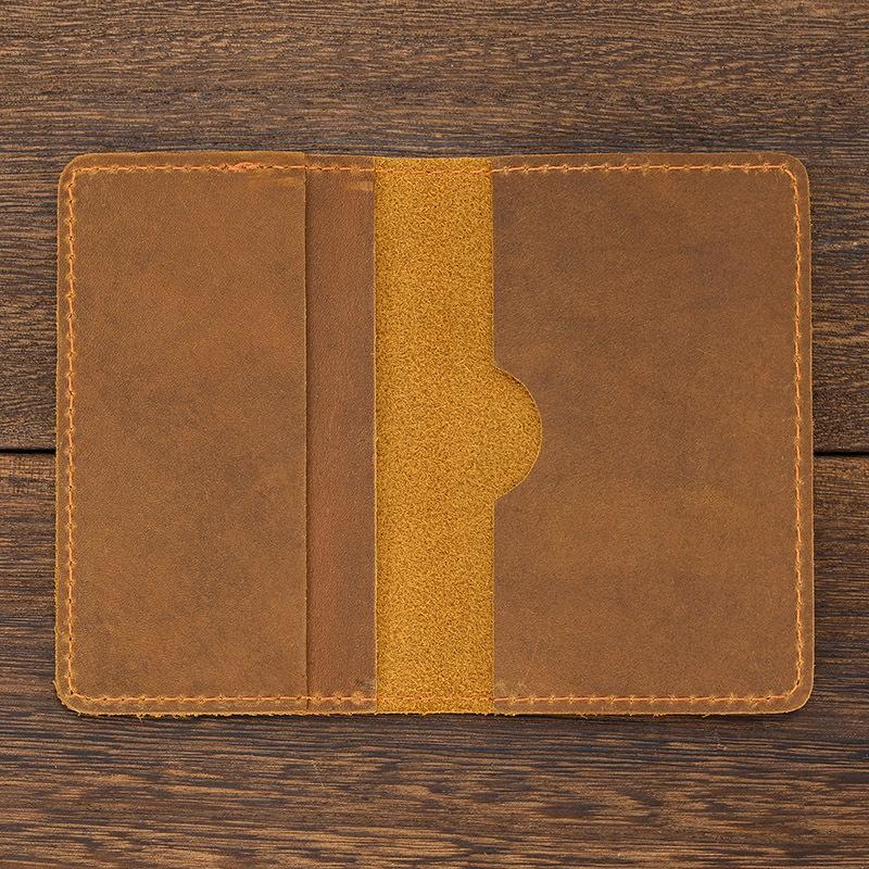 Leather Card Holder, Simple Leather Short Wallet, Ultra-Thin Men'S 20% Off Card Bag, Crazy Horse Leather Small Wallet.
