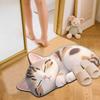 Cartoon Cat Bathroom Mat, Shower Room Water-absorbing and Wear-resistant Floor Mat, Room Dirt-resistant Door Mat