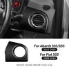 Für Fiat 500 2008-2023 Abarth 595 695 2012-2021 2022 2023 Echter Hart-Kohlefaser-Aufkleber Rechtslenker Auto Fahrerseite Lüftungsdüsen-Panel