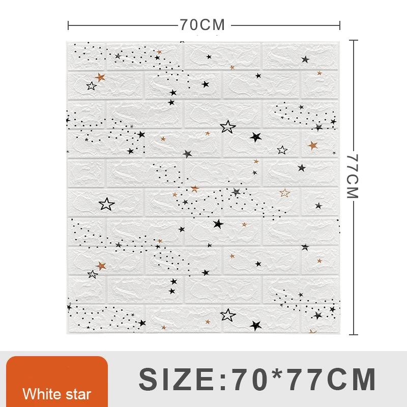 12Pcs 3D Foam Walls Wallpaper DIY Home Room House Decoration Self Adhesive for Protect Children Bedroom White Brick Wall Sticker