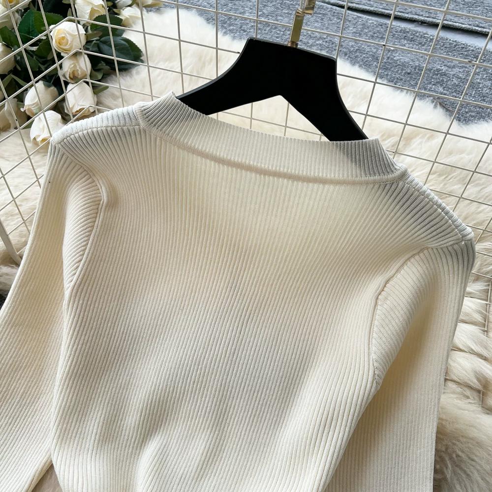 Solid O-neck Knitted Sweater Dress for Women Summer Autumn Short-Sleeve Single-Breasted Tie-Waist Slimming Elegant Bodycon Dress