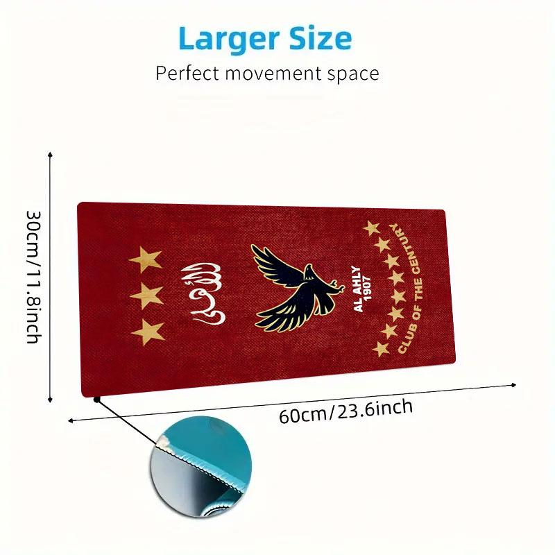 Al Ahly SC Mouse Pad, Large Gaming Desk Mat, Non-slip XXL Mousepad for Laptop & Tablet, Mini PC Playmat with Stitched Edges