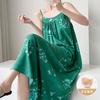 Summer cotton and silk suspender nightgown women's sleeveless chest pad can be worn outside loungewear anti-bumping artificial cotton dress