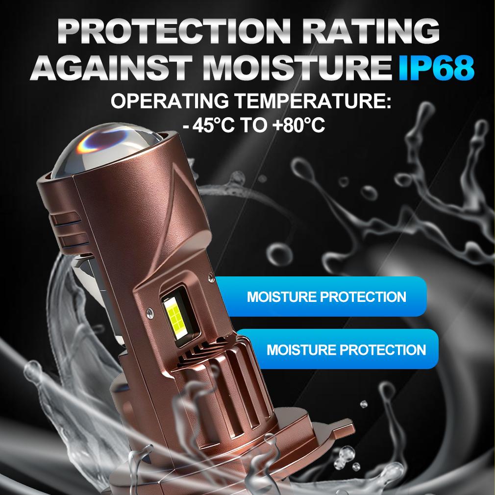 2Pcs H4 H7 LED Projector Lens Headlight Bulbs 1:1 Mini Wireless 30000LM Turbo Hi/Lo Beam Plug & Play 6500K White 12V