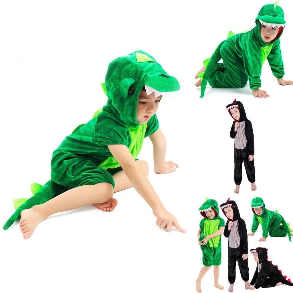 Vibrant Unisex Halloween Dinosaur Costume Crocodile Jumpsuit For Kids Cosplay Events