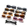 Vintage Leopard Small Oval Sunglasses Women Men Designer Retro Narrow Frame Rectangle Sunglasses UV Lentes  Mujer S20871G