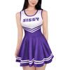 LittleForBig Women's Ultra-Flexible Tennis Skirt, Cheer Sissy, Sleeveless Mini Dress, Dark Purple, Size M