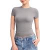European & American Style Women's Milk Silk Round Neck T-Shirt - Short Sleeve Pullover