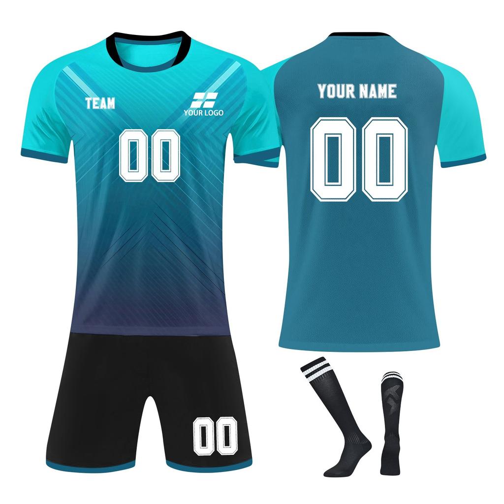 Personalisierte Shirts Kit Herren Mädchen mit Namen Nummer benutzerdefinierte Fußballtrikots für Jungen Trainingsanzug