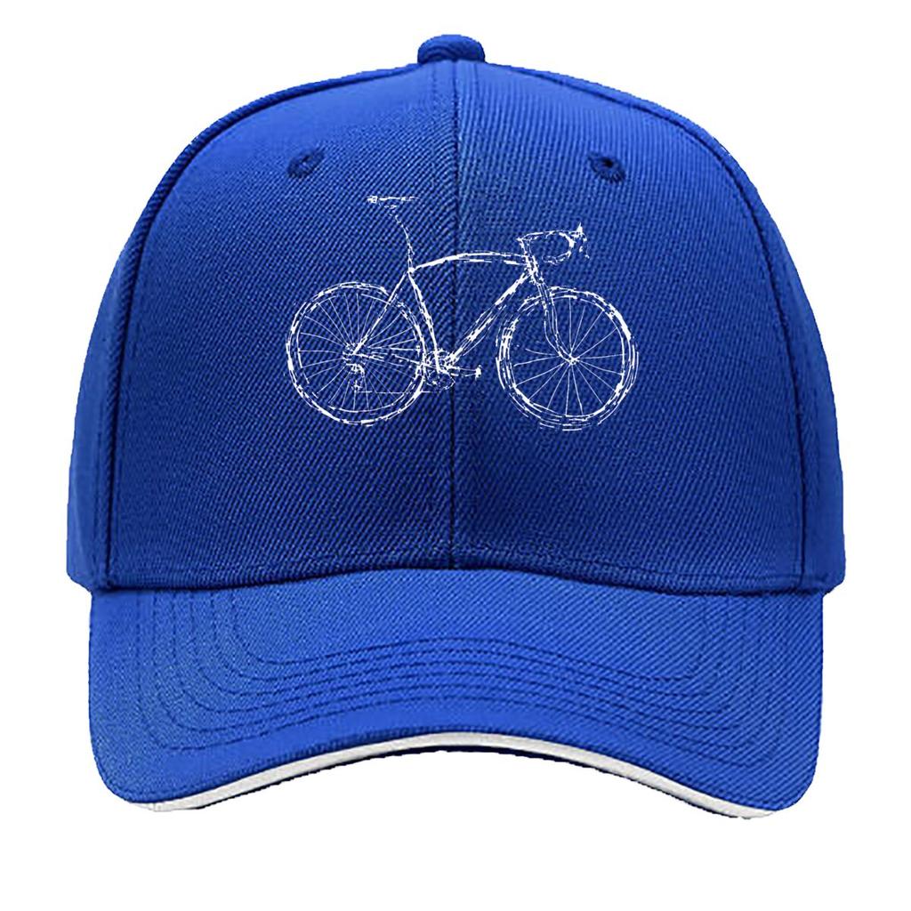 Vintage Mountain Bike Cyclist Outline Graphic Sandwich Baseball Cap Sun Cap Outdoor Workouts Hat