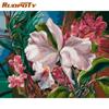 RUOPOTY Frameless Hand Painted DIY Digital Painting by Numbers Flowers Canvas Painting Kits Acrylic Wall Art Home Decor
