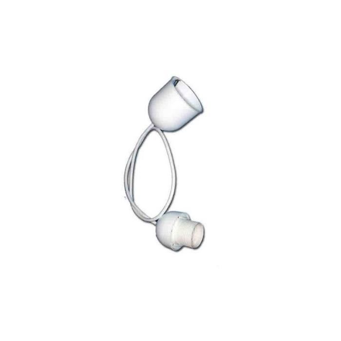 Suspension - EDM - E44310 - Blanc - Douille E27 - 1 mètre