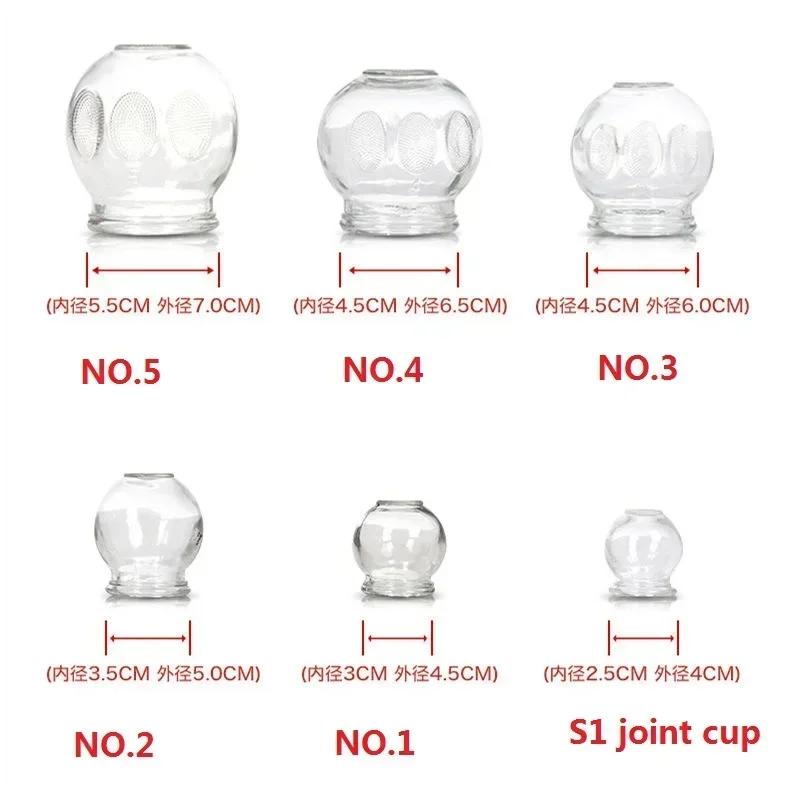 Thickened Glass Chinese Vacuum Cupping Set Acupuncture Massage Cup Therapy Explosion-proof Glass Cupping Gift Set