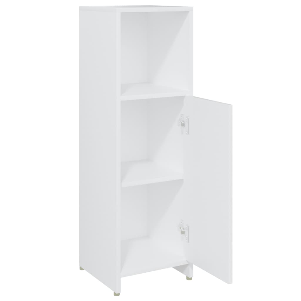 Badezimmerschrank Weiß 30 x 30 x 95 cm Spanplatte