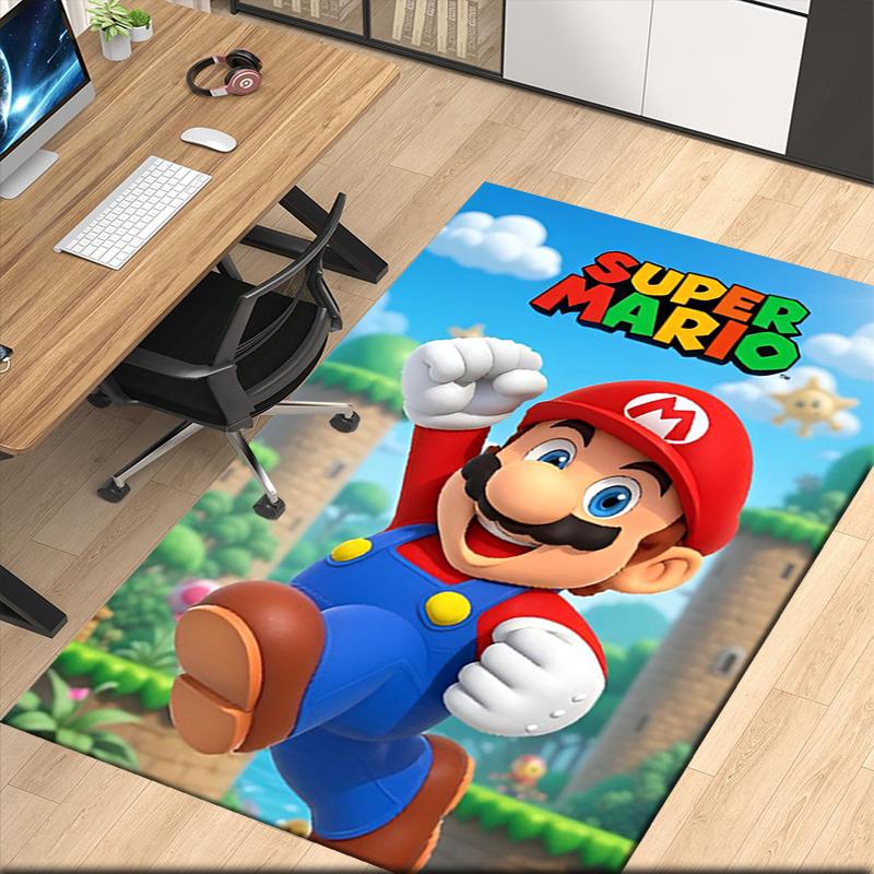 Mario Printed Carpetrugfor Office Chair Living Room Bedroom Kitchen Room Decor Gifts