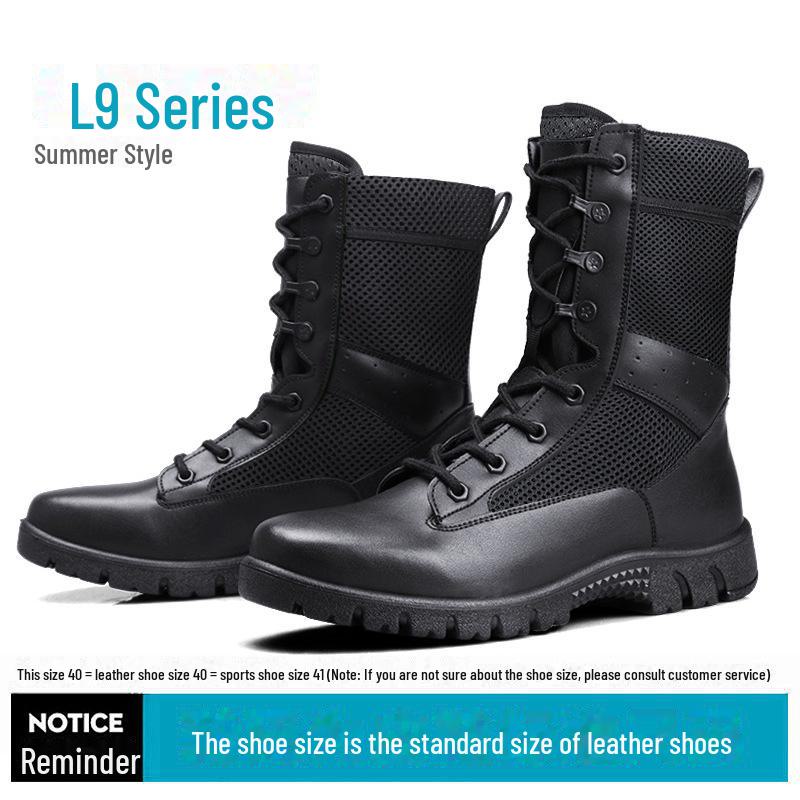 Jihua 3515 Men's Ultra-Light Tactical Combat Boots - High-Top Outdoor Security and Training Footwear