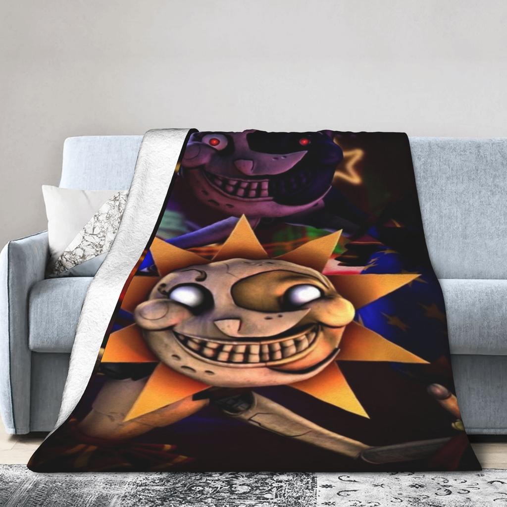 Coperta Divertente Sundrop E Moondrop fnaf Leggera Sottile Flanella Comoda Coperta da Divano Lavabile in Lavatrice