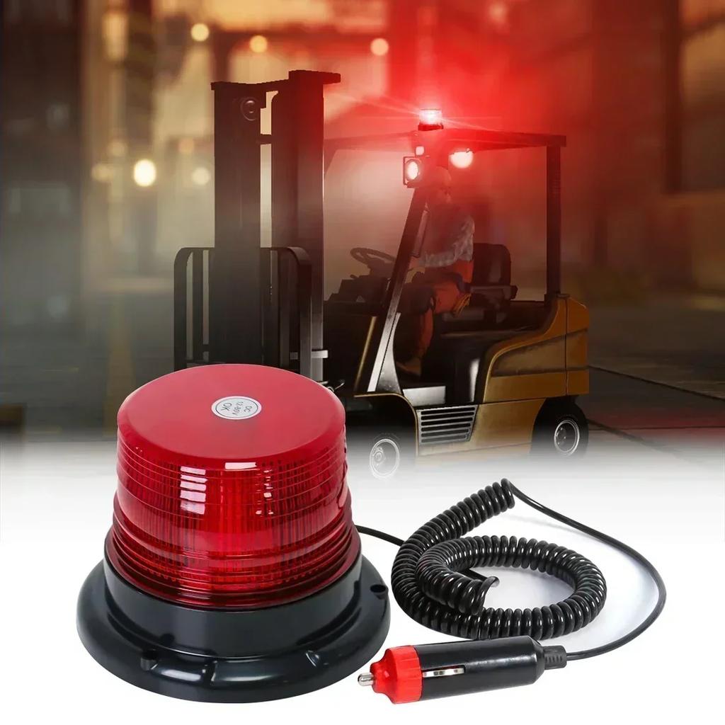 LED Car Strobe Light, Emergency Rotating Beacon Light for Traffic Indication, Orange Blue Red Flash Warning Light for Vehicles