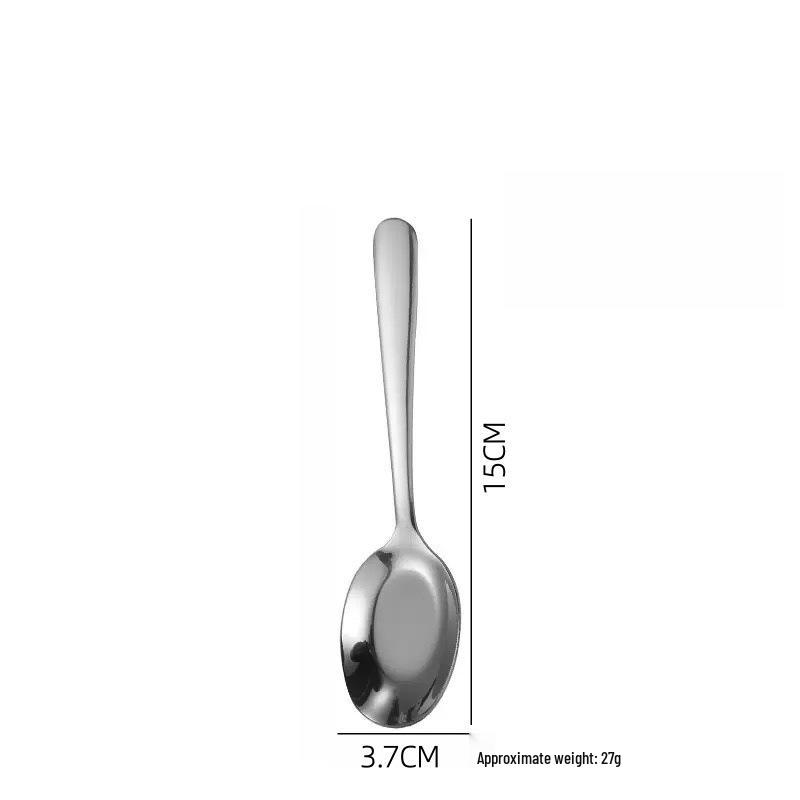 

Thickened Stainless Steel Flat-Bottom Spoon with Long Handle for Home, Adults, Kids, Soup, Hotel, and Restaurant Use