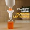 Universal Bottle Emptying Kit - Reusable Liquid Transfer Connector With No Waste Funnel Adapter, Compatible With Soap, Shampoo