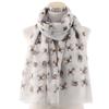 with Frayed Hem Animal Scarf Polyester Puppy Shawl Wrap New Design Dog Print Scarf