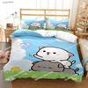 3D Cute BuBu Bear Cartoon Anime All Season Duvet Cover kawaii Bedding set Soft Quilt Cover and Pillowcases Full Queen King Size