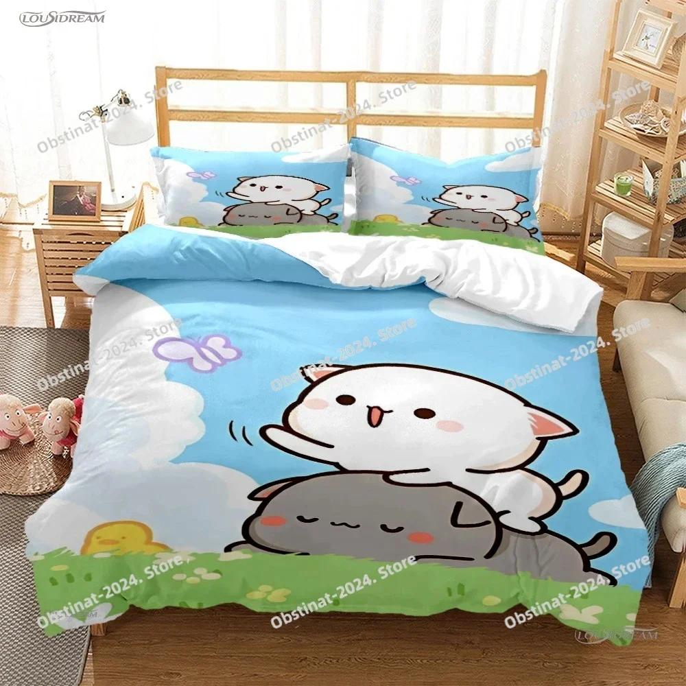 3D Cute BuBu Bear Cartoon Anime All Season Duvet Cover kawaii Bedding set Soft Quilt Cover and Pillowcases Full Queen King Size