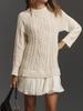 2025 Autumn/Winter Women's Knitted Solid Color Sweater & Short Skirt Set - Casual Bestseller