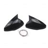 For Volkswagen Polo AW BZ 2017 2018 2019 2020 2021 2022 2023 2x Horn Style Add-on Rearview Mirror Cover Glossy Black