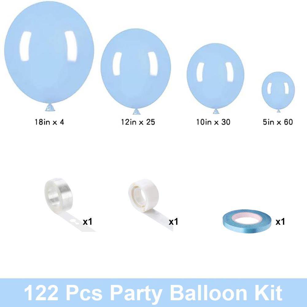 122PCS multi-color latex balloon set suitable for birthday parties, weddings, Valentine's Day party decoration