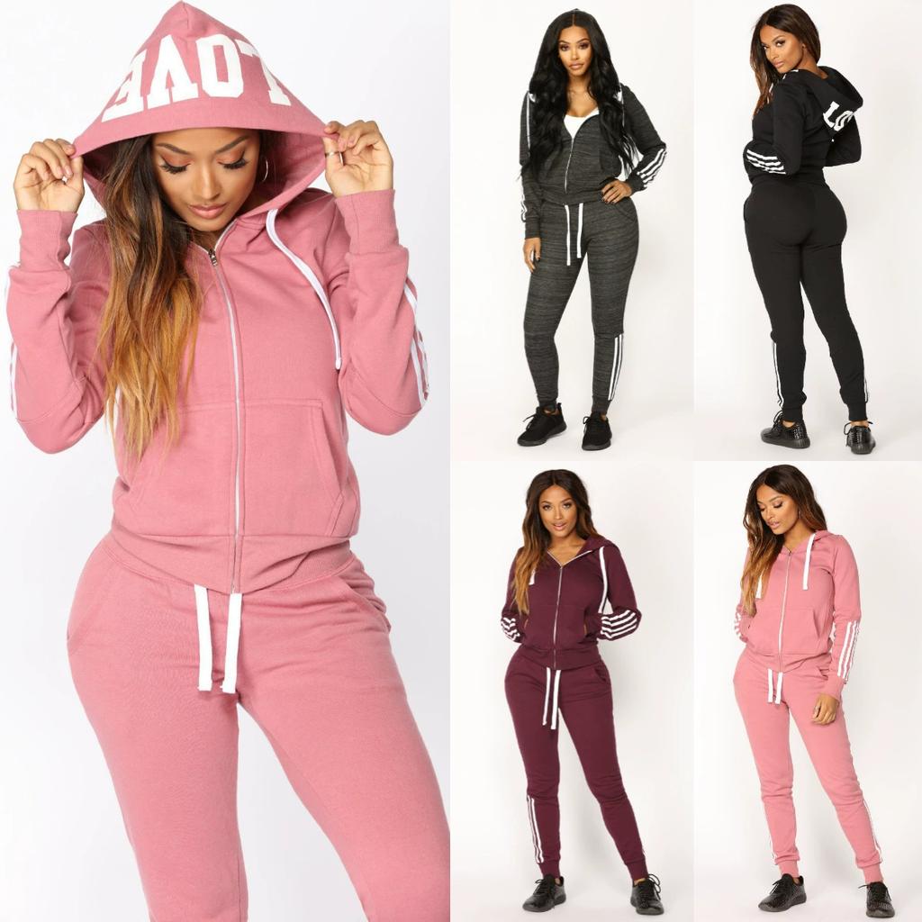 Fashion Women's New Style Hoodies Set Long Sleeved Sweater Trousers Sportswear Suit Tracksuit Running Wear Jogging Suits Hoodie Set for Women
