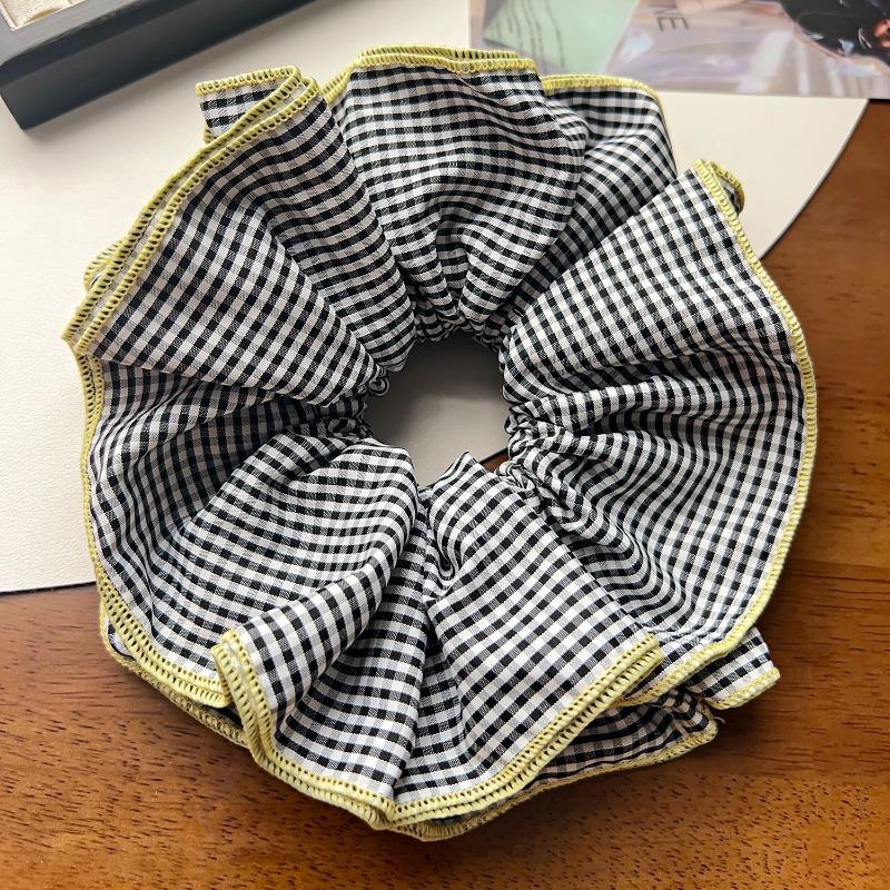 New Large-sized Fabric Hair Band and Hair AccessoryFeaturing Retro Floral and Diamond-encrusted Ponytail Hair Ties