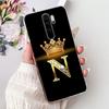 Fashion Crown Initial Letter Case For Xiaomi Redmi Note 8 Pro Note8 8T Soft Silicone TPU Cover For Redmi Note 8 8Pro Phone Cases