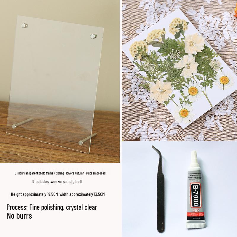 Nordic Simple Acrylic Photo Frame - 6-7 Inch DIY Dried Flower Pressed Specimen