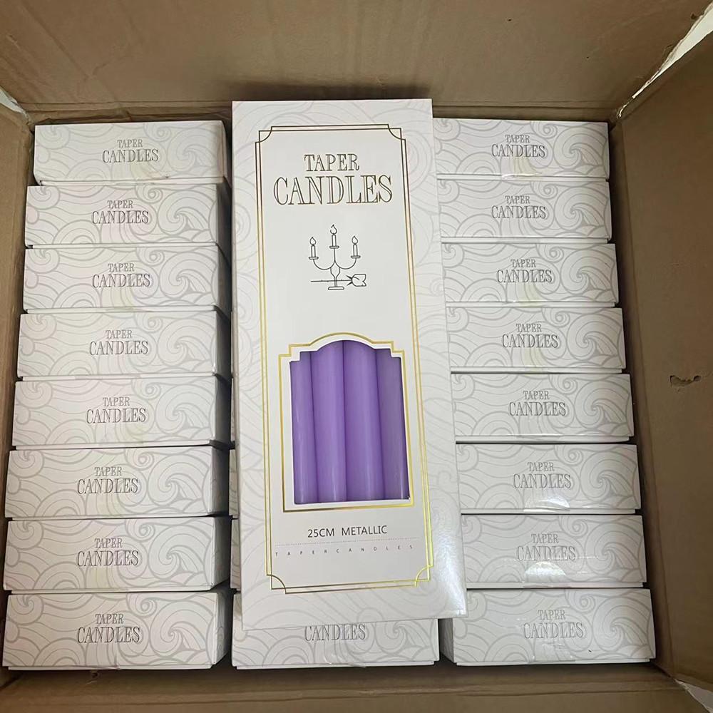 Multicolor Handmade Soy Wax Paraffin Wax Wedding Christmas Table Decor 25cm Long Unscented Smokeless Taper Candle Easter Bars
