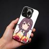 Megumin Anime K-KonoSubaS Phone Case For iPhone17, 16,15,14,13,12 Pro Max Black Candy Matte Shockproof Cover