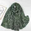 Winter Thick Viscose Scarves Women Sexy Leopard Zebra Fringe Shawls And Wraps Pashmina Stole Bufandas Muslim Sjaal 180*90Cm