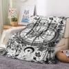 1Pc Compass Print Flannel Blanket, High Quality Comfortable for All Seasons, Home Decor, Warmth and Comfort, Perfect for Christmas Gifts W167