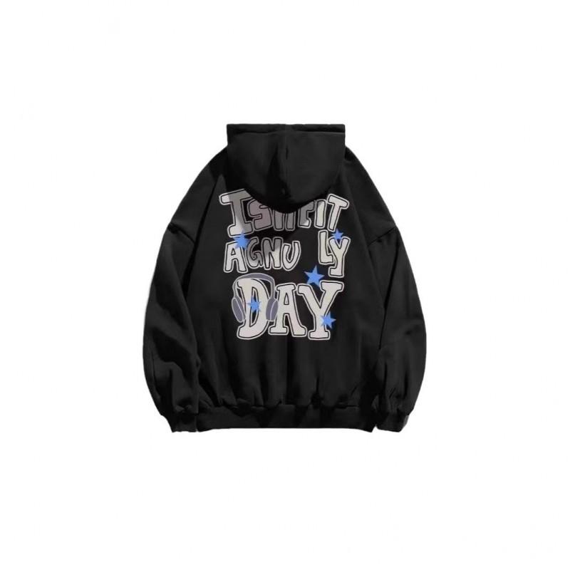 Oversized Anime Print Hooded Sweatshirt Unisex Streetwear Loose Fit Heavyweight Pullover Fall