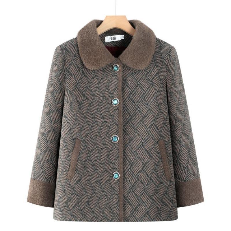 

Зимняя куртка из норкового флиса, флисовый утепленный женский термотоп, хлопковое пальто для пожилой женщины 5XL [recommended 150-80kg] зелёный