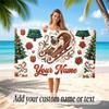 Christmas Winter Theme Soft Beach Towel Personalized Custom Name Text Towel Portable for Beach Pool Travel