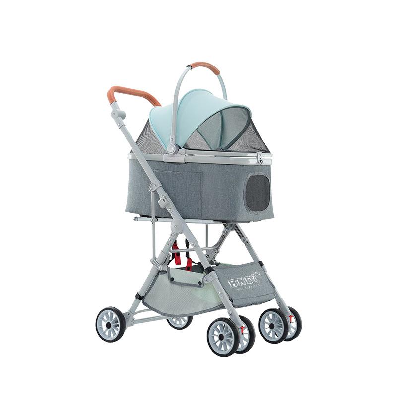 Detachable Pet Stroller Carrier for Dogs Cats Baby Stroller Dog Pull Cart Double Layer Lightweight Four Wheel Shock Absorption