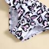 2022 Heart Print Girls' 2-Piece Swimsuit for Beach & Hot Springs