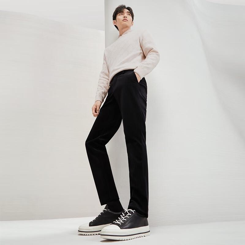 Septwolves Men's Velvet Casual Straight-Leg Trousers