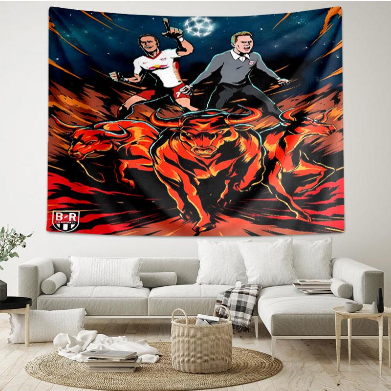 RB Leipzig Print Tapestry - Portable Wall Decor Cloth, for Home, Dorm, Travel, Bedroom, Living Room - Ideal Birthday Housewarming Gift
