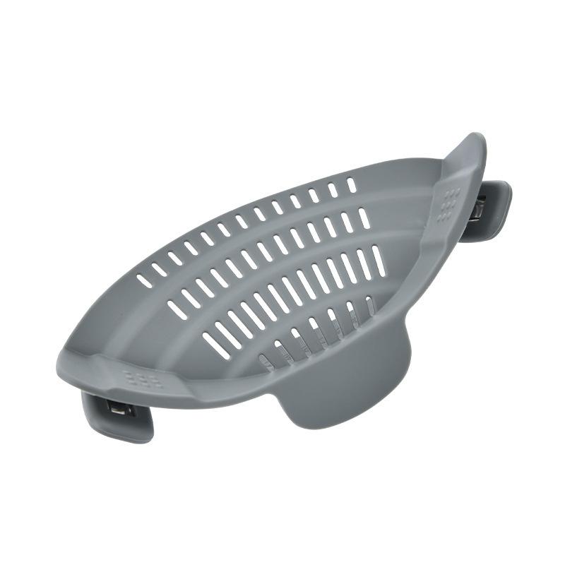 New Wide Mouth Silicone Drain Pot Edge Drain Household Noodles Vegetable Pouring Filter Anti Spill and Leak Filter Kitchen Supplies