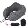 U-Shaped Pillow With Eyemask Earplugs Storage Bag,Travel Memory Foam Neck Pillow,Adjustables Neck Guard Pillow For Home/Travel
