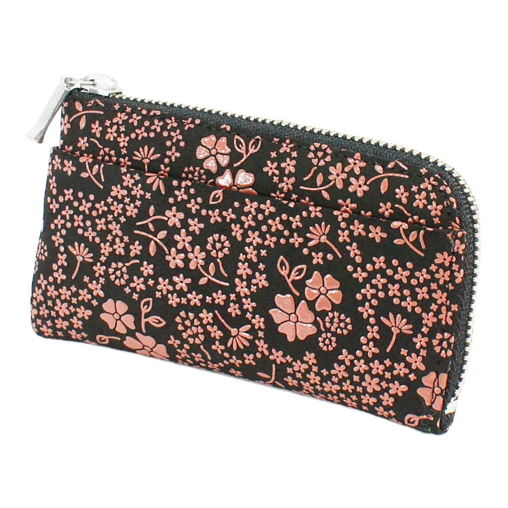Indenya Inden Coin Purse F Coin Purse 05 Deerskin Black with Pink Lacquer American Blue Pattern 1005-51-166