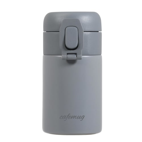 

Pearl Metal One-Touch Water Bottle, 200ml, Dark Gray, Seamless, Integrated Lid and Gasket, Cafe Mug, HC-836