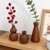 Wooden Flower Vases Wood Vase For Flowers Office Desk Accessories Room Decor Home Desktop Ornament